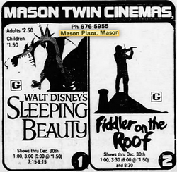 Mason Twin Cinema (Plaza Cinema 1 and 2) - 1979 Ad